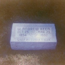 ID'd c1970s Andrew Keen Gravestone Snapshot Photo Cemetery Headstone Marker Vtg picture