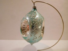 Vintage Triple Indent Glass Christmas Tree Ornament West Germany picture