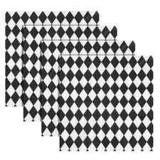 Quera 50 Pack Black White Plaid Paper Napkins 13 x 13 inches, Gold,White picture