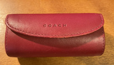 Vintage Coach Logo Embossed Leather Lipstick Case w/ Mirror Inside picture