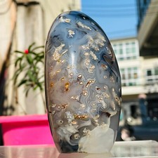 437g Natural Dendritic Agate Crystal Polishing Palm Stone Specimen picture