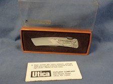 VINT KUTMASTER UTICA CUTLERY 440 LOCKBACK USA MAC TOOLS W BASS GRIPS UNUSED MIB picture