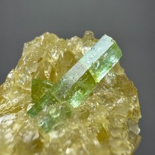 56ct High Quality Natural Emerald Crystal on Quartz, Beryl Specimen Chitral PAK picture