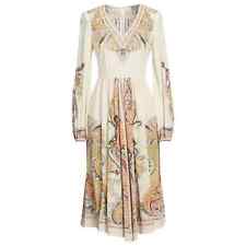 ETRO Abiti Paisley Print Silk Dress size EU 44 US Large Ivory Retail $1799 NWT picture