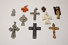 Lot of 10 Crosses and Religious Pendants picture