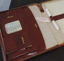 Vintage CONNOISSEUR English Leather Stationary Zippered Folio Portable Desk picture