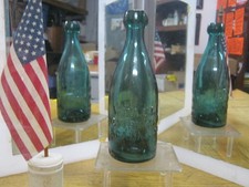 *W. EAGLE* 1850'S~IRON PONTIL~BLUE GREEN~BLOB LIP SODAWATER~UNION GL. WORKS PHIL picture