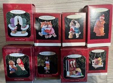 NIB Lot of 8 Hallmark Keepsake Ornaments Animal Mom And Dad 1993-1999 picture