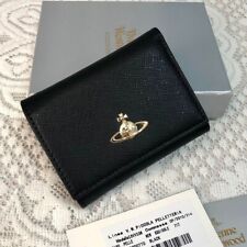 Authentic Vivienne Westwood wallet tri-fold clasp orb leather black authentc picture