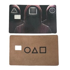 2 Pcs Game Squid Style Credit Card Sticker Cover - Pop Culture Trending Joke picture