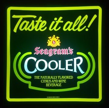 Vintage 1985 Seagram’s Cooler “Taste it all” LED Lighted Sign - Rare picture