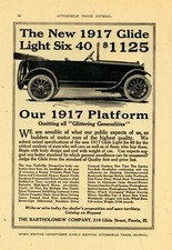 1917 Bartholomew Co. Ad: Glide Light Six 40 Motor Car - Peoria, Illinois picture
