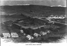 Camp Supply Indian Territory 1870s Military Fort Tents Barracks Army Encampment picture