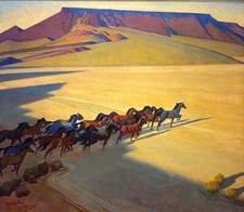 Wild Horses Of Nevada : Maynard Dixon : 1927 : Archival Quality Art Print 11x17 picture