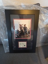 George W. Bush Signed Auto Ground Zero Custom Framed Cut Display 16x24 BAS COA picture