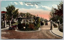 Vintage Entrance Jansen Place Kansas City MO Hall Bros Postcard picture