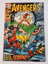 Avengers 72 Marvel Comics 1st Team App Zodiac Cartel Early Bronze Age 1970 picture
