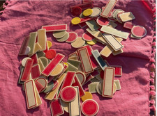 RARE ancient Belle Epoque poker chip : N. 129 made in bone or celluloid - Italy picture