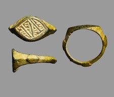 RARE 200BC Antiquity Artifact Second Temple Judaea Biblical Bronze Seal Ring picture