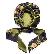 100% Pure Mulberry Silk Reversible Bonnet with Ties - Luxurious Hair Protection picture