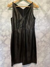 Narciso Rodriguez  Black Cocktail Dress Original Sample Leather Look Womens SZ ? picture
