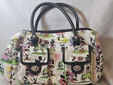 Disney Purse/Handbag, Mickey and Minnie Mouse Cartoon Collage Purse, White picture