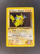 1st Edition - Lt. Surge's Pikachu 81/132 - Gym Set - Vintage Pokemon Card picture