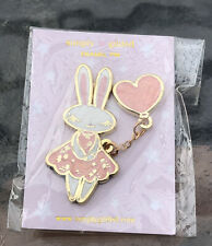 Simply Gilded Rabbit With Pink Dress And Heart Collectors Metal Travel Lapel Pin picture