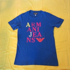 Armani Jeans Logo T Shirt Blue US Small EU Medium picture
