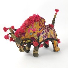 Vintage Handcrafted Rajasthani India Folk Art Stuffed Bull Steer Cow READ ALL picture