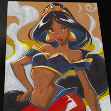 Princess Jasmine Art Print Signed 8.5x11 | Art by Keyeske picture