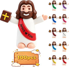 100 PCS Little Jesus Figurines in Bulk, Little Tiny Jesus Figures, Pocket Jesus picture