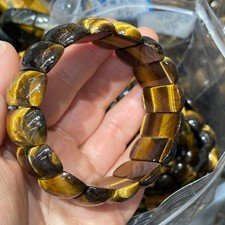 1pcs Natural Tiger Eye Stone Elastic Rope Bracelet   #45 picture