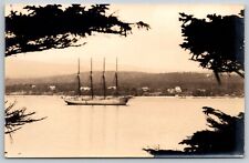 Postcard Vista of a Four Master Mount Desert Island Soutwest Harbor Maine *AZ233 picture