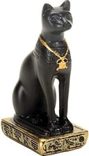 Egypt 3-Inch Egyptian Black Bastet Feline Cat Goddess Statue picture