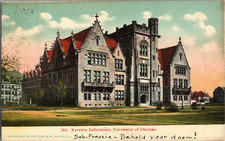 Vintage Chicago IL Postcard UofC University Ryerson Laboratory picture