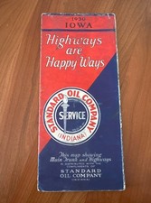 FREE SHIP 1930 Iowa Highways are Happy Ways Standard Oil Company picture
