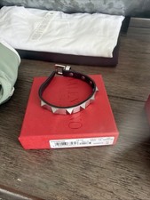 VALENTINO Women Jewelry Studded Leather Bangle Bracelet Limited Edition VHTF Pop picture