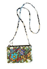 Hand Painted Crossbody Purse Boho Butterfly Flower 7”x5” Colorful Handbag- picture