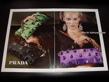 PRADA 2-Page PRINT AD Resort 2009 YMRE STIEKEMA Tessuto Pietre Jeweled Clutch picture