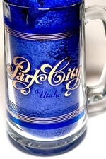 Vintage Glass Mug 22k Gold RETRO Beer Stein Souvenir Park City Utah RARE Culver picture