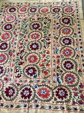 BRAND NEW-Uzbek Suzani Tapestry, traditional handwoven silk piece 6’6” x 4’10” picture