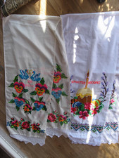 Two Antique UKRAINIAN RUSHNYK RUSHNIK UKRAIN Cherkas Old Hand Embroidery Towel picture