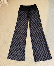 Missoni gray black geometric wide-leg pants rayon silk blend women’s picture