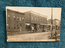 RPPC Hopkins Michigan Main Street Scene, RFD Mail Wagon Photo Unposted c1910 picture