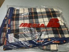 vintage IBERIA AIRLINE SPAIN plaid cabin blanket logo  travel  throw FREE SH picture