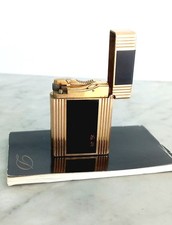 ST DUPONT Gold Laminated Lacquered Lighter LIGHTER LAQUE DE CHINE LIGNE 1 PICCOLO picture