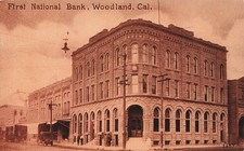 Woodland California First National Bank Yolo County Sacramento Area Postcard picture