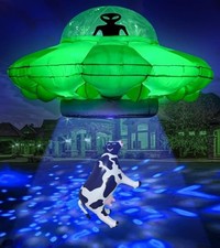 Alien Party Decorations 4.2FT Hanging UFO Cow Abduction Inflatable Alien picture