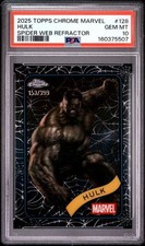 2025 Topps Chrome Marvel #128 Hulk : Spider Web Refractor : 153/399 : PSA 10 picture